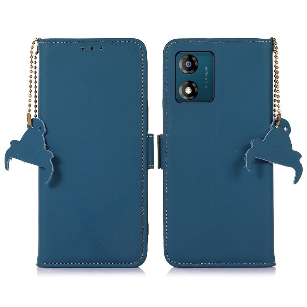For Motorola Moto E13 4G RFID Blocking Phone Case Genuine Cow Leather Wallet Phone Stand Cover For Motorola Moto E13 4G RFID Blocking Phone Case Genuine Cow Leather Wallet Phone Stand Cover